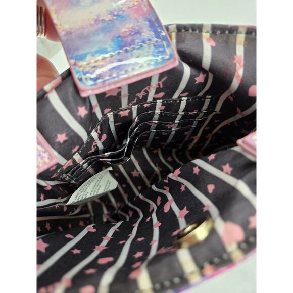 Luv Betsey Johnson Celestial Cosmic Marbled Blue Pink Mini Crossbody Bag Purse - Picture 5 of 11